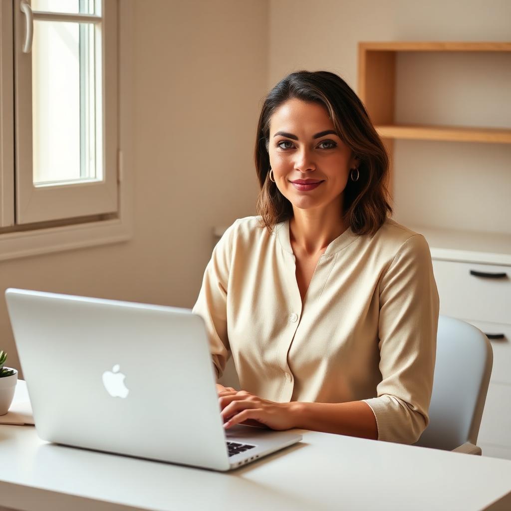 Katie, who built the Sell or Shelf idea checker, working at her desk